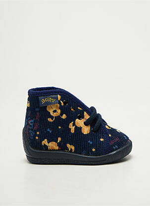 Chaussons/pantoufles fermeture lacets bout rond bleu BELLAMY garçon