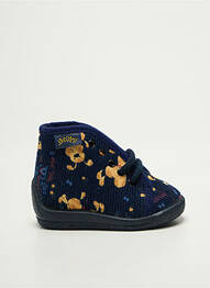 Chaussons/pantoufles fermeture lacets bout rond bleu BELLAMY garcon