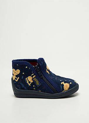 Chaussons/pantoufles fermeture zippée bout rond bleu BELLAMY garçon