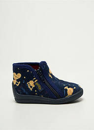 Chaussons/pantoufles fermeture zippée bout rond bleu BELLAMY garcon