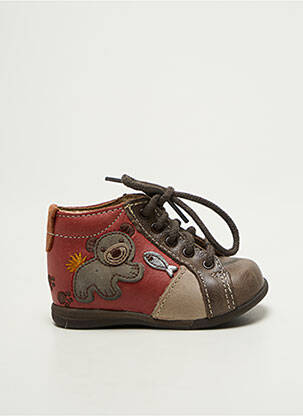 Bottillons fermeture lacets bout rond rouge BOPY garcon