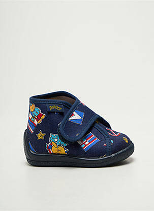 Chaussons/pantoufles fermeture scratch bout rond bleu BELLAMY garçon