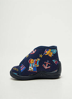 Chaussons/pantoufles fermeture scratch bout rond bleu BELLAMY garçon