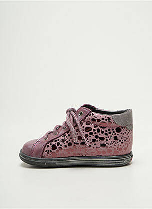 Bottillons tissage satiné bout rond rose BOPY fille