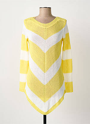 Pull coupe cintrée manches longues jaune MARBLE femme