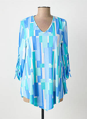 T-shirt manches 3/4 manches 3/4 bleu MARBLE femme