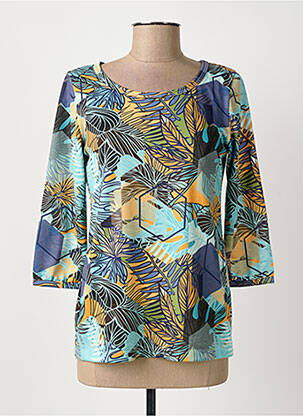 T-shirt manches 3/4 manches 3/4 bleu CHRISMAS'S femme