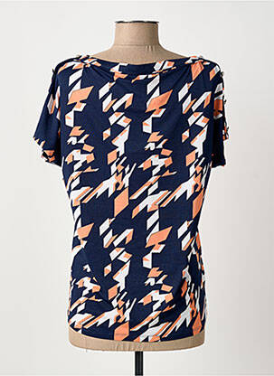 T-shirt imprimé fantaisie manches courtes bleu MARBLE femme