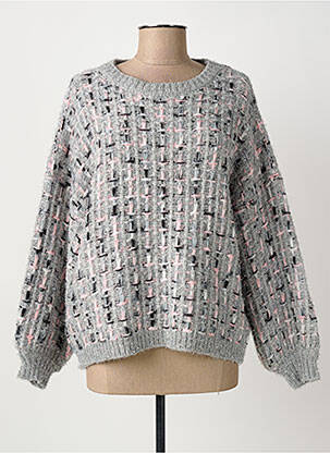 Pull coupe droite manches longues gris CARE OF YOU femme