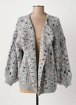 Gilet manches longues coupe cintrée gris CARE OF YOU femme