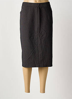 Jupe mi-longue coupe droite noir TELMAIL femme