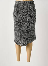 Jupe mi-longue coupe droite noir MARBLE femme