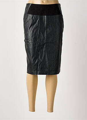Jupe mi-longue stretch noir ARONA femme