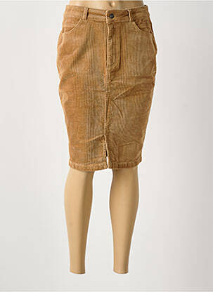 Jupe mi-longue stretch marron PARA MI femme