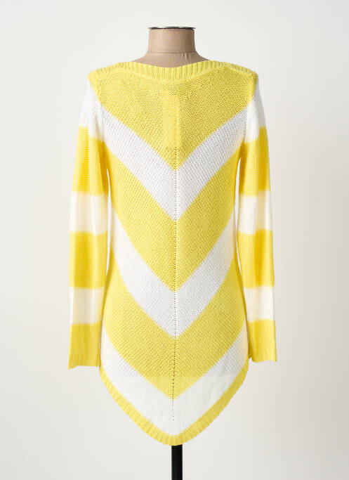 Pull coupe cintrée manches longues jaune MARBLE femme