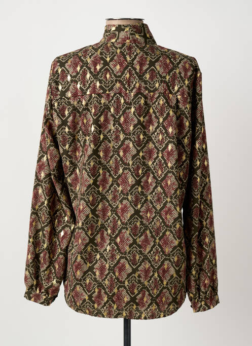 Blouse tissage popeline manches longues vert VIE TA VIE femme