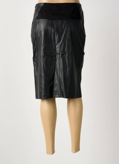 Jupe mi-longue fermeture zip latéral noir ARONA femme