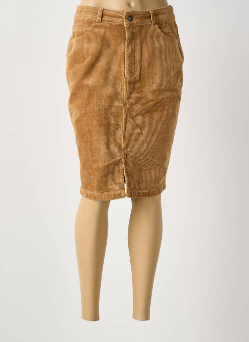 Jupe mi-longue taille normale marron PARA MI femme