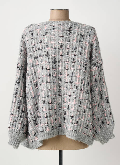 Gilet manches longues coupe cintrée gris CARE OF YOU femme