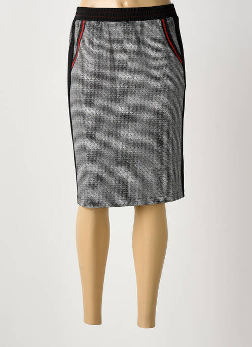 Jupe mi-longue noir IMPULSION femme