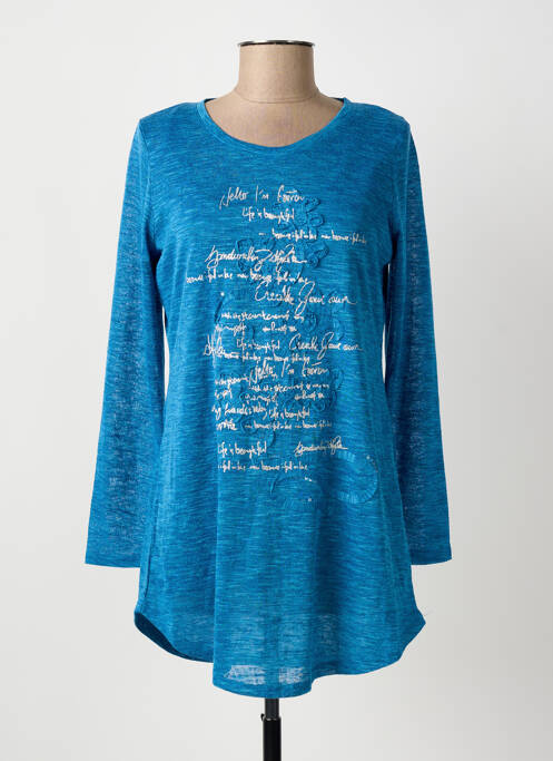 Tunique manches longues bleu MARBLE femme
