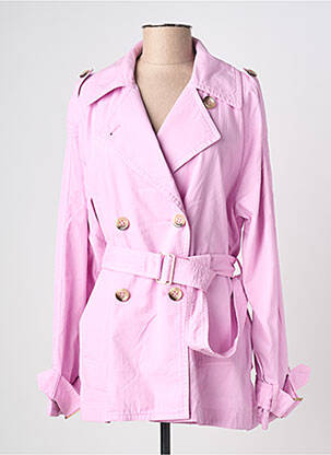 Trench tissage popeline sans capuche rose BEAUMONT femme