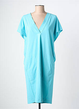 Robe mi-longue manches courtes manches courtes bleu RAFFAELLO ROSSI femme