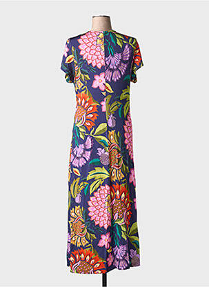 Robe longue imprimé fantaisie manches courtes bleu ALDO MARTIN'S femme