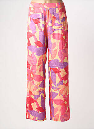 Pantalon large tissage popeline taille normale rose BELLA JONES femme