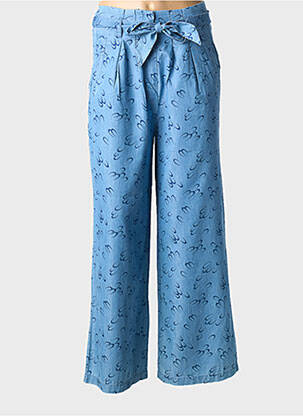 Pantalon large tissage popeline taille normale bleu KING LOUIE femme