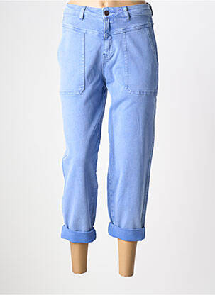 Pantacourt coupe droite taille normale bleu MKT STUDIO femme