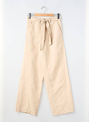 Pantalon droit tissage popeline taille normale beige BEAUMONT femme