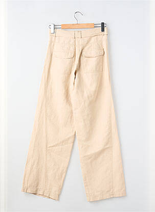 Pantalon droit tissage popeline taille normale beige BEAUMONT femme