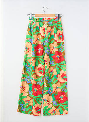 Pantalon large tissage popeline taille normale vert KING LOUIE femme