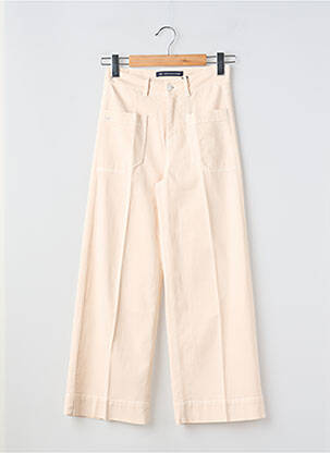 Pantalon large fermeture zippée sous rabat boutonné taille normale beige RAFFAELLO ROSSI femme