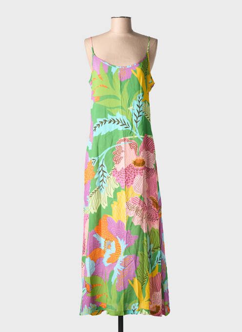 Robe longue manches bretelles ajustables fines bretelles vert ALDO MARTIN'S femme