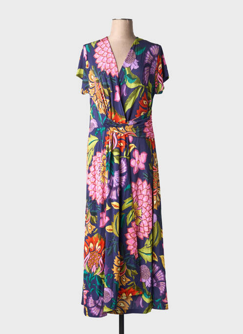 Robe longue imprimé fantaisie manches courtes bleu ALDO MARTIN'S femme