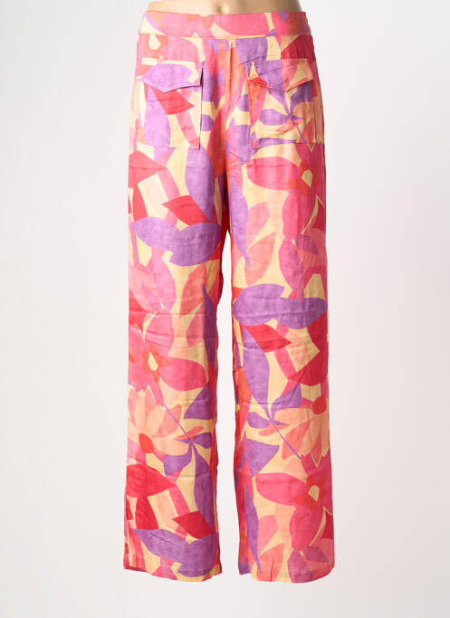 Pantalon large tissage popeline taille normale rose BELLA JONES femme