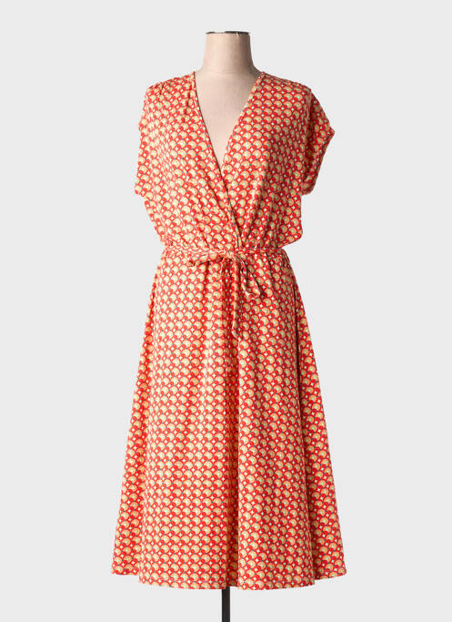 Robe longue imprimé fantaisie manches courtes rouge KING LOUIE femme