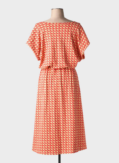 Robe longue imprimé fantaisie manches courtes rouge KING LOUIE femme