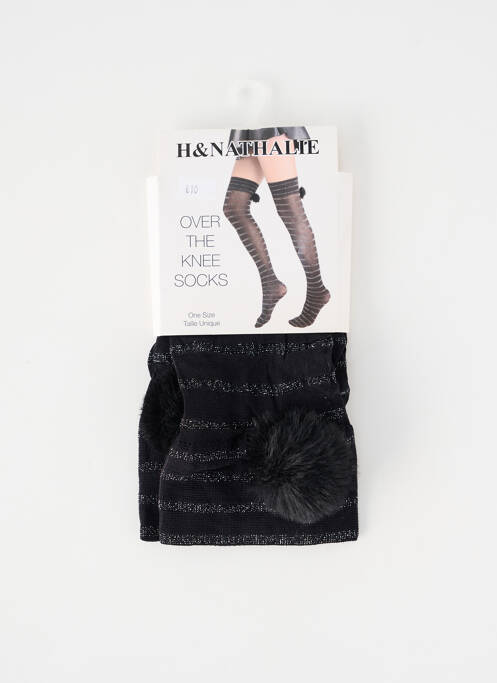 Chaussettes imprimé rayures noir H.NATHALIE femme
