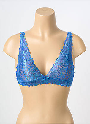 Soutien-gorge sans armature haut triangles bleu H.NATHALIE femme