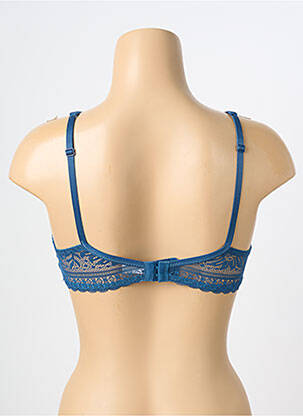 Soutien-gorge fermeture agrafe haut triangles bleu H.NATHALIE femme