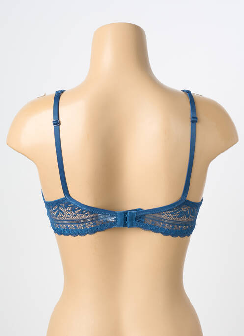 Soutien-gorge fermeture agrafe haut triangles bleu H.NATHALIE femme