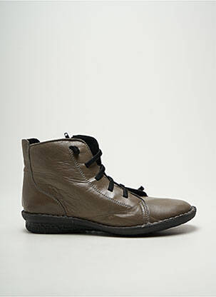 Bottines/boots tissage satiné talon plat jusqu'à 3cm gris SANTAFE femme