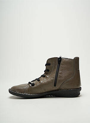 Bottines/boots tissage satiné talon plat jusqu'à 3cm gris SANTAFE femme