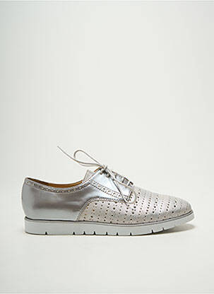 Derbies tissage satiné talon plat jusqu'à 3cm argent GEOX femme