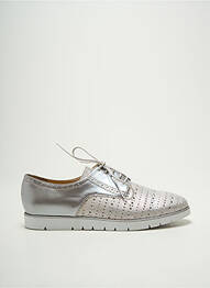 Derbies tissage satiné talon plat jusqu'à 3cm argent GEOX femme
