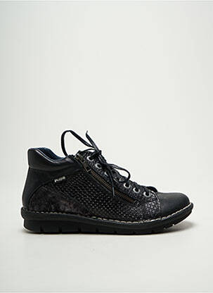 Bottines/boots tissage satiné talon plat jusqu'à 3cm noir NICE femme