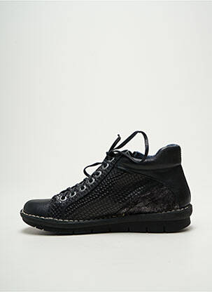 Bottines/boots tissage satiné talon plat jusqu'à 3cm noir NICE femme